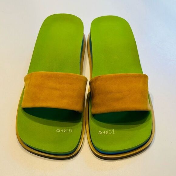 RARE J. Crew Waffle Wedge Slide Sandals Spa Women 6 - Picture 2 of 5